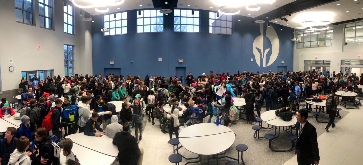 CCSD181's tweet photo. The cafetorium at HMS is starting to fill up for its first day of use! #d181proud https://t.co/Gm7yud2j1U