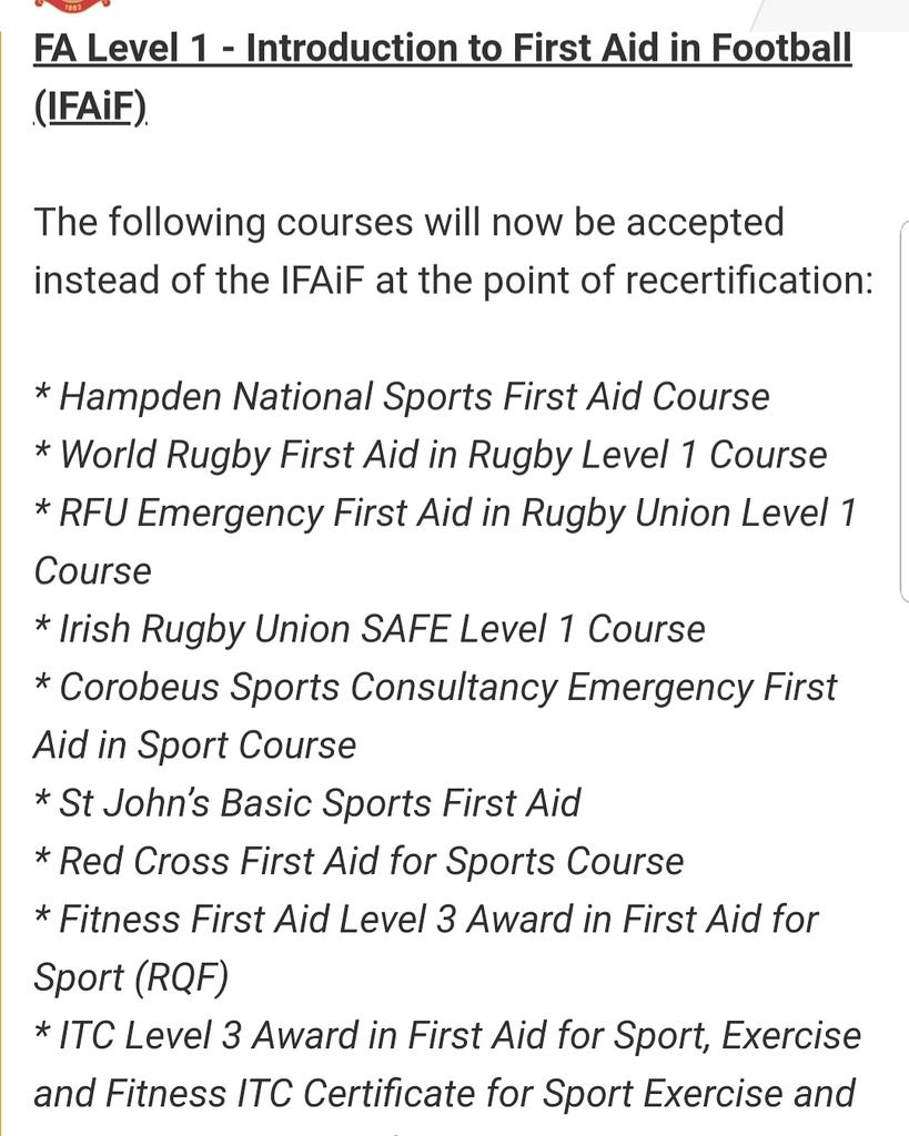 WE are pleased to announce that we can teach the Essex Football Association recommended"ITC Level 3 Award in First Aid for Sport, Exercise and Fitness"
This is an essential re qualification for anyone coaching or volunteering with any age group at a Registered Essex Football Club