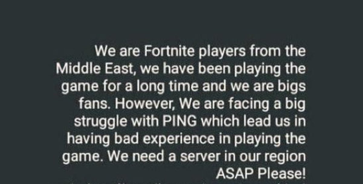 Ghost26871406's tweet photo. #FortniteMiddleEastServers https://t.co/PSjIBvwABV
