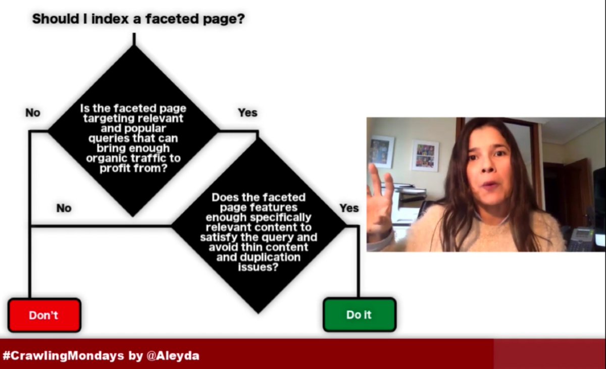 🎥 How to decide what faceted pages you should index, simply explained by <a href="/aleyda/">Aleyda Solis 🕊️</a>
🔗youtu.be/LEZx2U6hTNA
#advancedSEO #CrawlingMondays