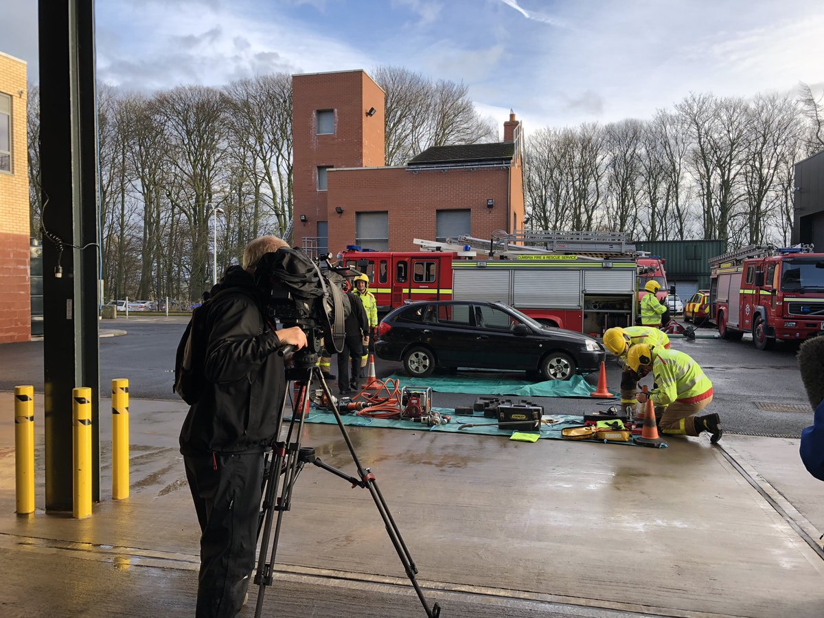 CumbriaFire's tweet photo. We’re showing the media what it takes to be an #oncall fire fighter as part of #needmore week @BBC_Cumbria @ITVborder @cfmradio @newsandstar @CWHerald Tune in to local news later to find out more! https://t.co/zd1l5ysHi8