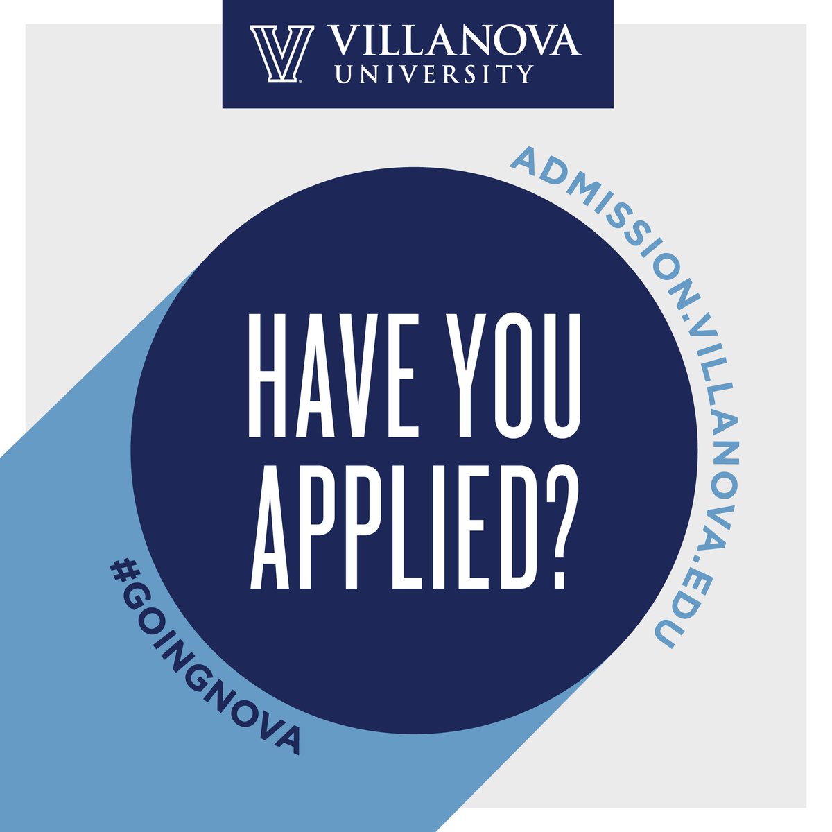 VUadmission's tweet photo. There’s just one week left to submit your Regular Decision application to Villanova! Check back every day this week to learn why you should apply to become part of the Class of 2023! #GoingNova https://t.co/SZPH6DjFCZ