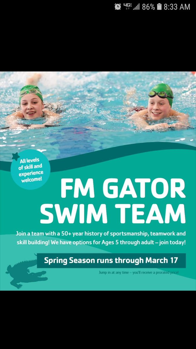 YMCAHeather's tweet photo. Like swimming? Come.check out the #fmgators @ymcacassclay https://t.co/F72Cy5GIN6