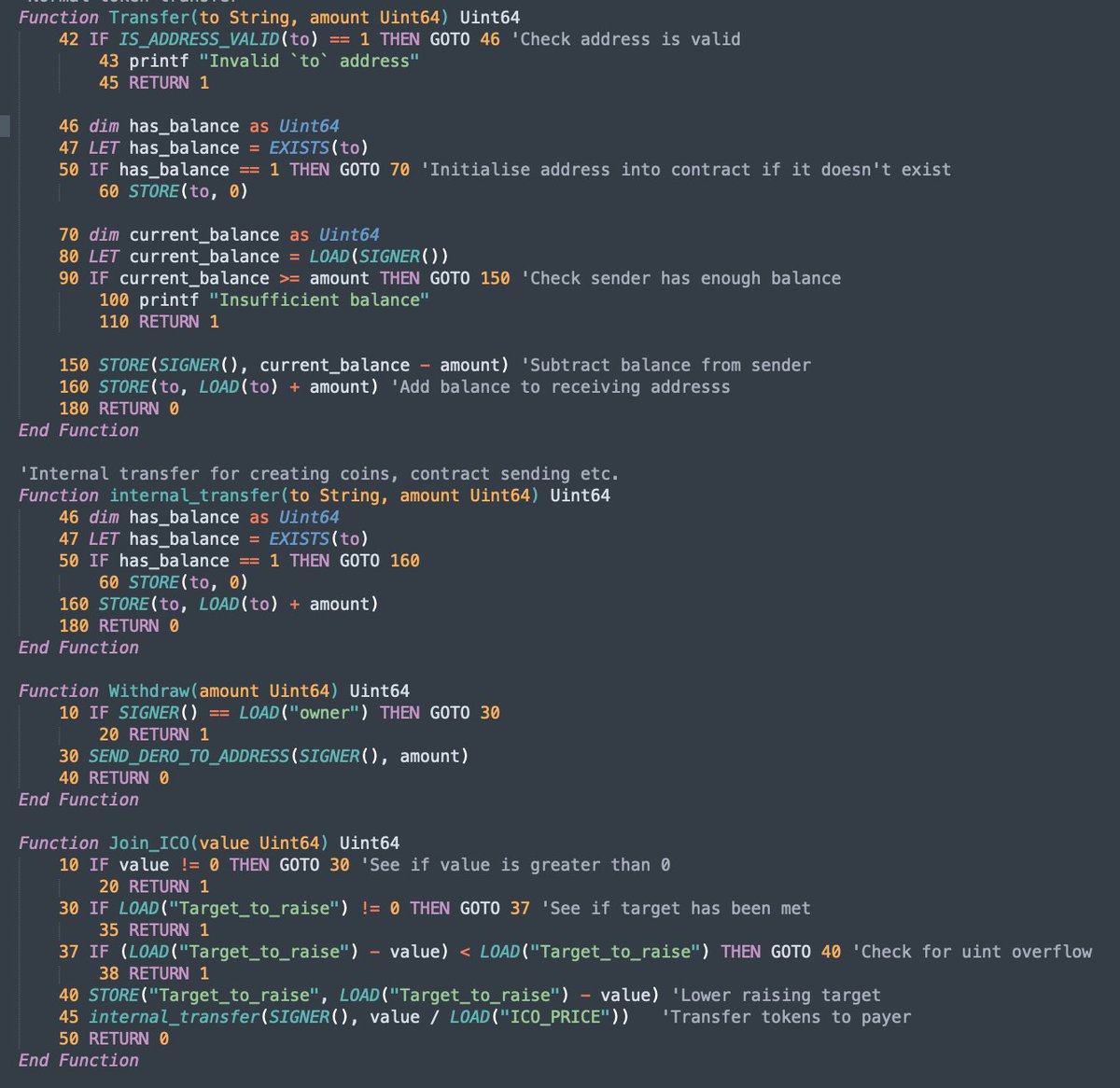 the_dev14's tweet photo. $dero ICO contract built on Dero. May be a little buggy but should work. Will iron out any bugs later today. Submitting this to the #Dero smart contract competition;
https://t.co/1nBAzn063a
#crypto #cryptocurrency #cryptnote https://t.co/He7aOEYxaU