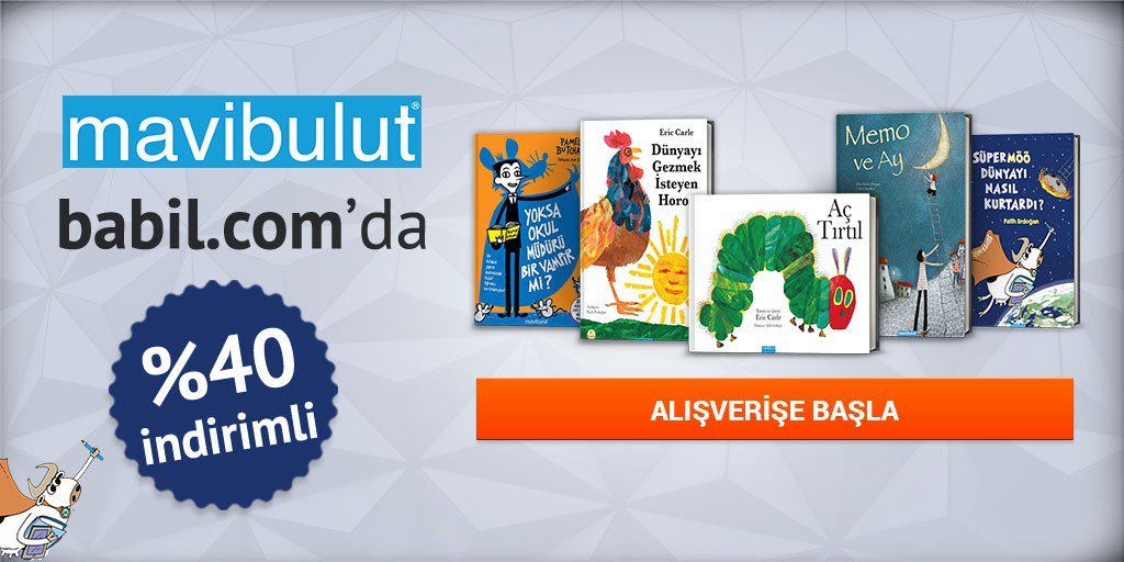 babilcom's tweet photo. https://t.co/4WCa0FMyo9 'da Haftanın Yayınevi;

Mavibulut Yayınları bu hafta boyunca %40 indirimli!
https://t.co/rX7G7dscwa https://t.co/SvObczCIRF