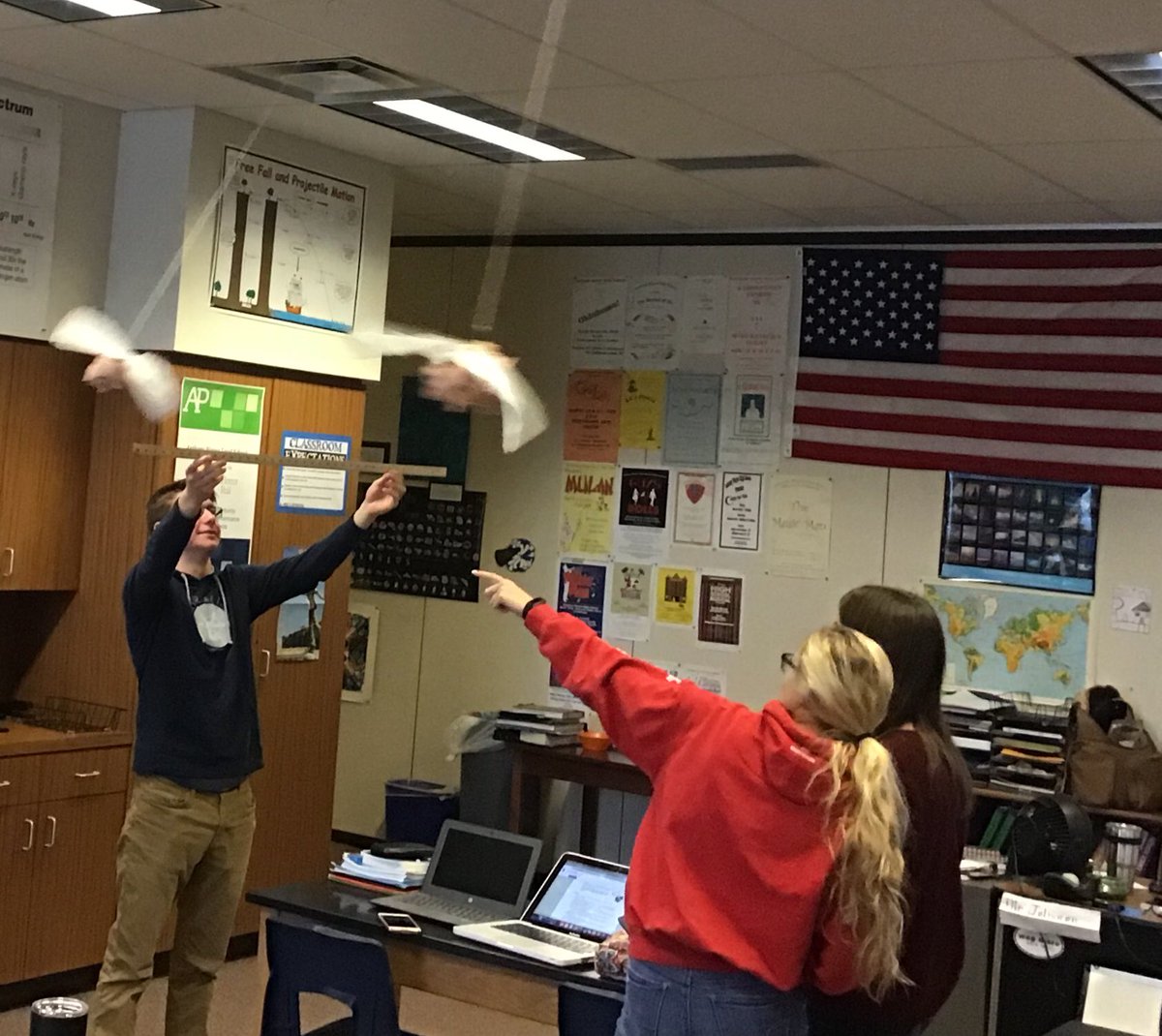 AWPhysics's tweet photo. Flying pigs in Honors physics https://t.co/A2IwRgTxum