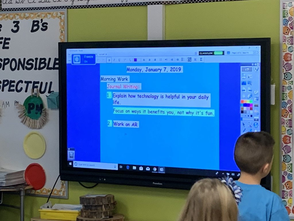 jasonburikmsd's tweet photo. Morning journal writing in Mrs. Lewisโ 3rd grade class! Off to a great start this Monday. Writing topic: How can technology help us? #DailyJournalWriting #WritingMadeFun @julielynn94 https://t.co/RyuCbKti0B