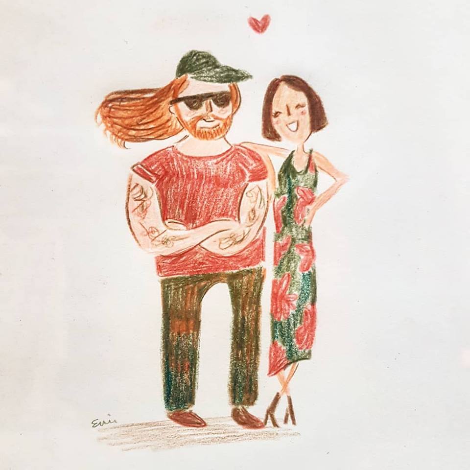 Coveney5000's tweet image. #bucketlistmoment!! @LaurencePawling &amp;amp; I being immortalised in a genuine @eviefridel illustration! Thank you so much Evie! 😍😍😍 #creativefriends #loveit❤
