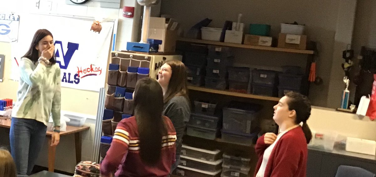 AWPhysics's tweet photo. 3rd period has flying pigs. #physics https://t.co/D2nAA9s0Nu
