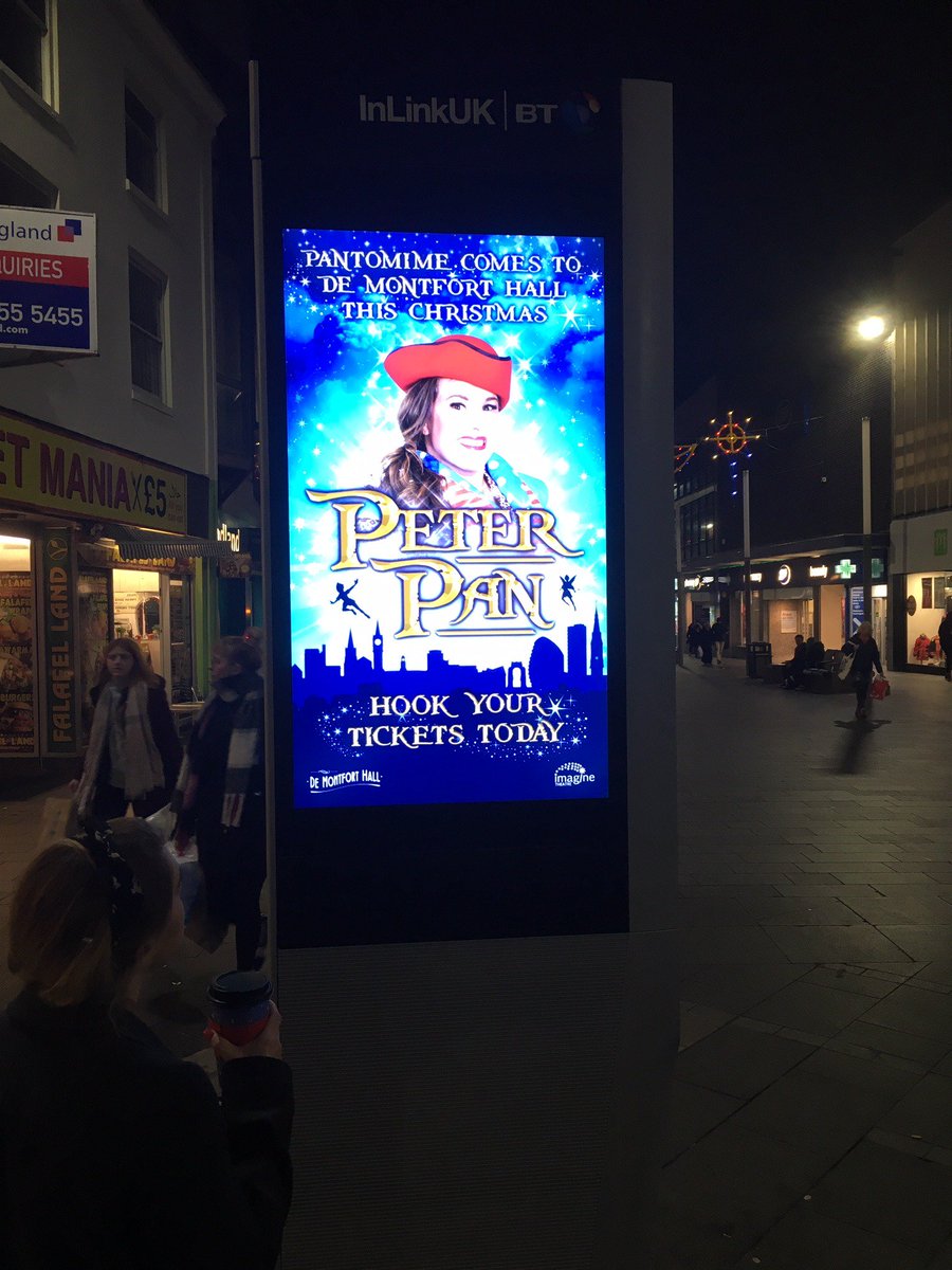 Was out shopping in #Leicester at the weekend and spotted #PETERPAN on our new @InLinkUK screens. Looked amazing <a href="/demontforthall/">De Montfort Hall</a> @PantoLeicester