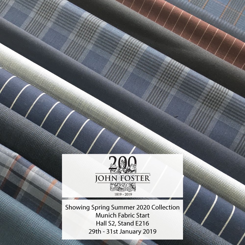 johnfoster1819's tweet photo. See our new Spring Summer 2020 collection @munichfabricstart 29th-31st Jan, new and exclusive cloths marking our special 200th anniversary year.
To book an appointment Tel: +44 (0)1274 655900, email: sales@john-foster.co.uk
#johnfoster1819 #JF200th #newseason #munichfabricstart https://t.co/YMsm6cpk22