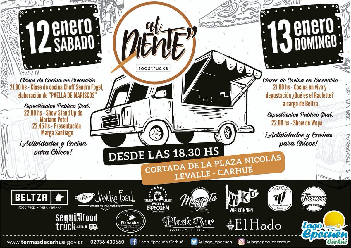 carhue_ar's tweet photo. #AlDiente🍴 El próximo #FinDeSemana te esperamos para disfrutar de "Al Diente" #FoodTrucks #BeerTrucks🍻 en #Carhué 😉 https://t.co/mZ8NRUNPMu