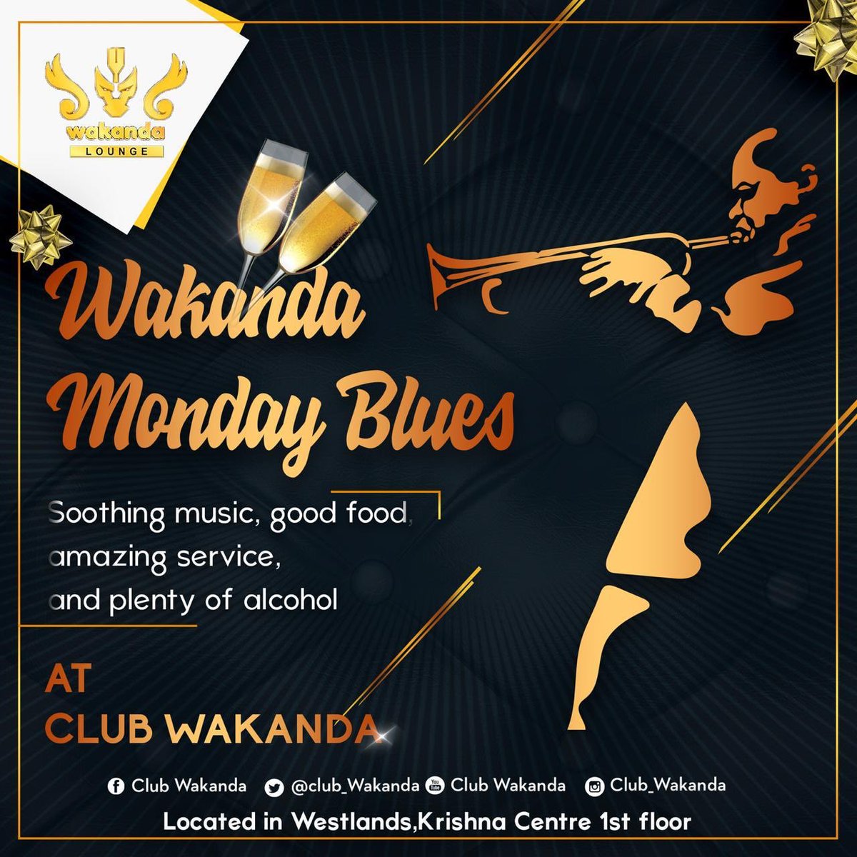 AnnalizerR's tweet photo. Where the Monday blues party at tonight?
@club_wakanda is the place to be 
Let’s get to enjoy our first Monday of njaa-nuary https://t.co/u73ZlKzBga