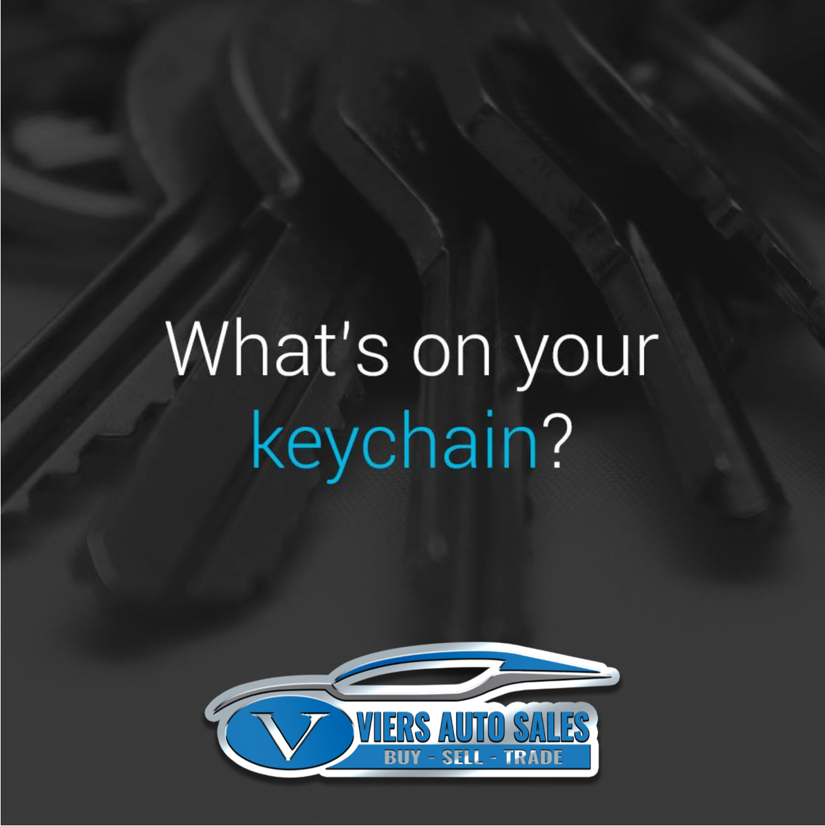 ViersAutoSales's tweet photo. Your keys keep you connected to your home, to your car, and to your life.  What do you keep on your keys to stay connected?  🔑🚗  #JustForFun #ViersAutoSales #LapeersBest https://t.co/r03HvtalXG