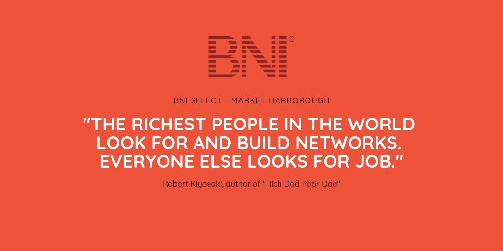 Webizzy's tweet photo. "The richest people in the world look for and build networks. Everyone else looks for a job." Robert Kiyosaki, author of "Rich Dad Poor Dad"
Start Networking in Market Harborough now - https://t.co/ExaCPfu6pV https://t.co/9CXbRceXpq