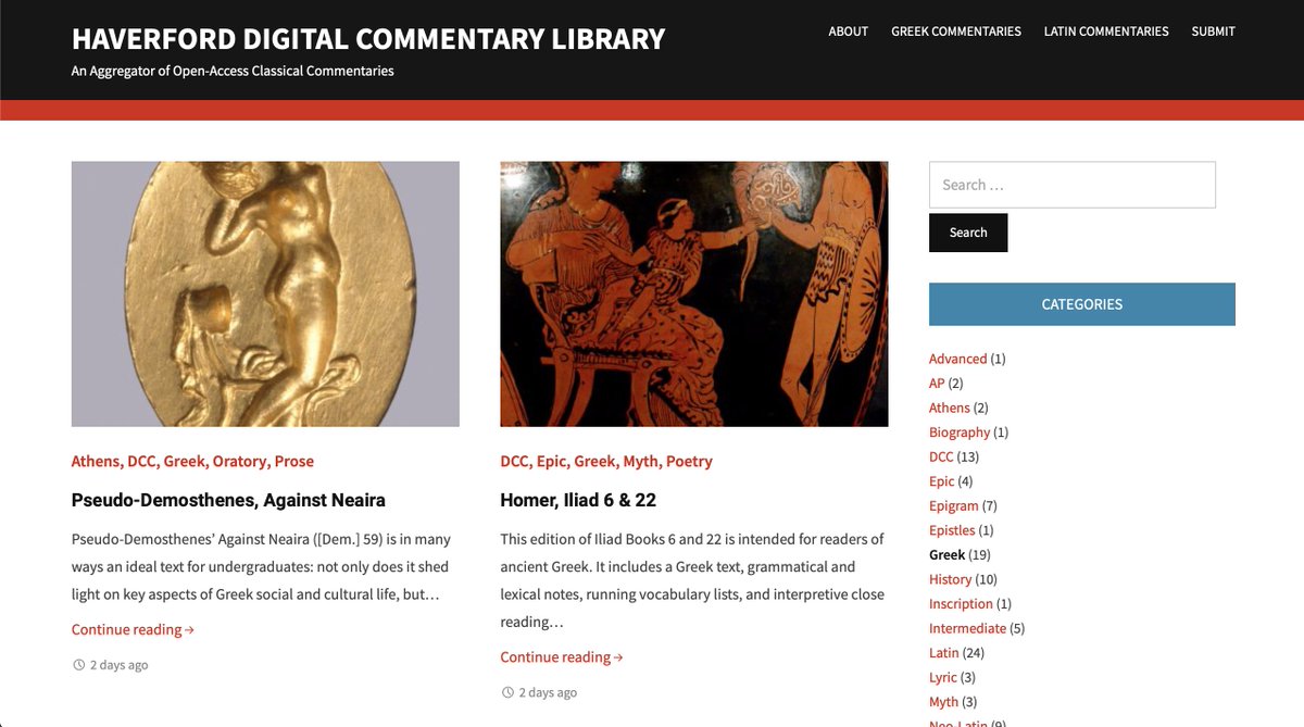 bretmulligan's tweet photo. Looking for Open-Access, student-oriented commentaries on Greek &amp; Latin texts? I've started compiling them at https://t.co/ovYik7fIwN. You can browse, search, &amp; view by different categories. If you have a commentary you'd like to share, please submit them! https://t.co/0uOEshPYlF