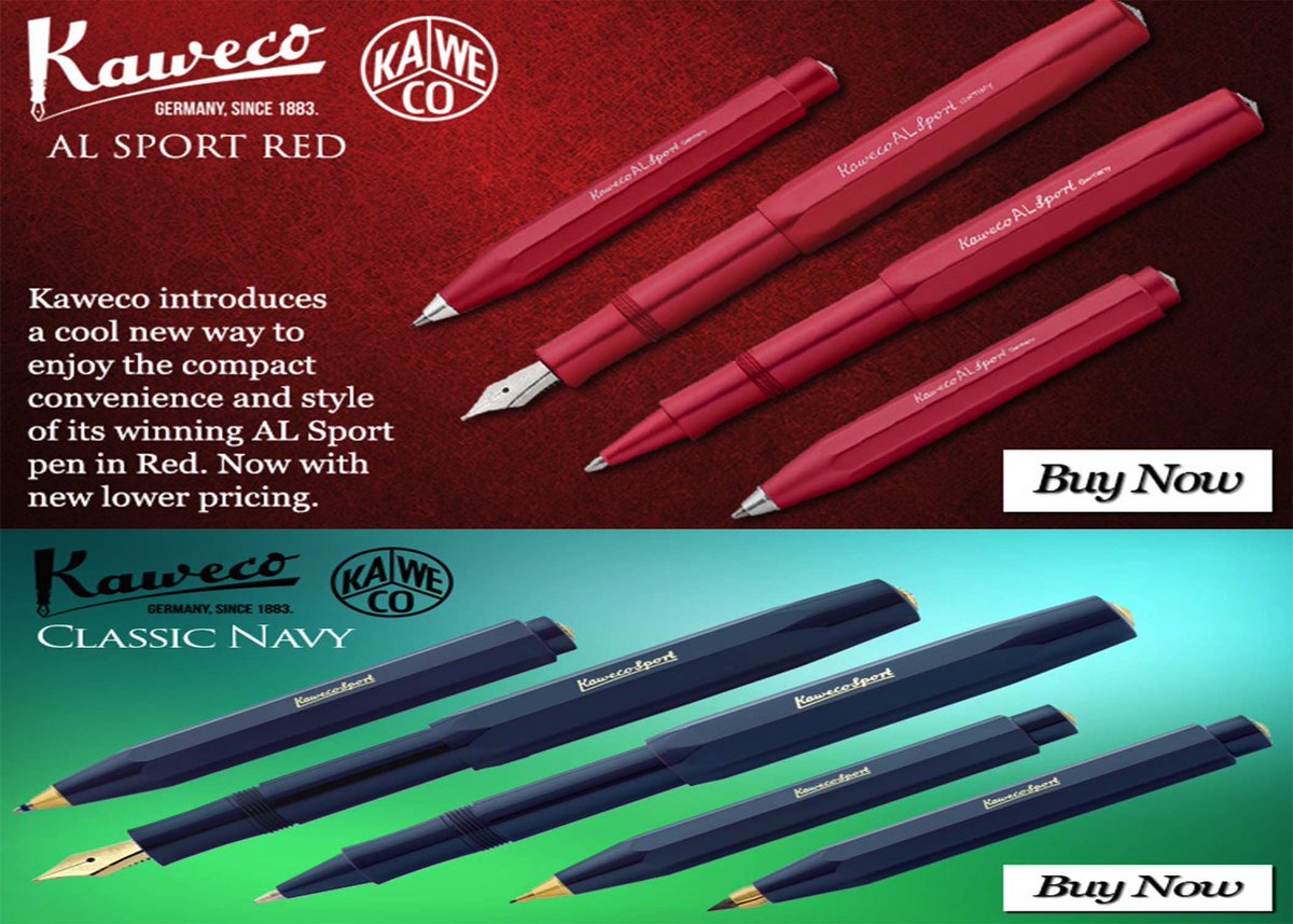 The entire Kaweco AL Sport line is now available in Red and the Kaweco Classic Sport line now comes in Navy! 
Both are available now. 
ow.ly/ydPV50k7Mwn

#fahrneyspens #kaweco #kawecoALsport #kawecoclassic #pengeeks