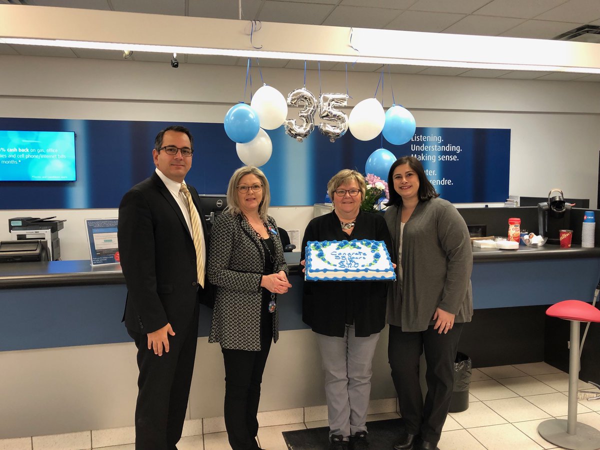 Celebrating Collette’s 35 Year Milestone with BMO today in Blackburn! ⁦<a href="/OAbouzaher/">Omar Abouzaher</a>⁩ ⁦<a href="/tubmaiz/">Darlene</a>⁩ ⁦<a href="/BMO/">BMO</a>⁩ #BeingECNOD
