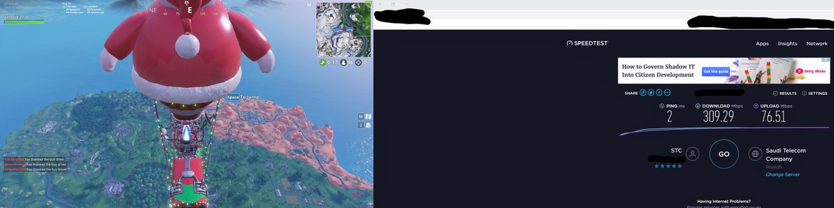 MishimaKSA's tweet photo. My internet speed and my ping in fortnite in one picture #FortniteMiddleEastServers . https://t.co/LPIktw1OVG