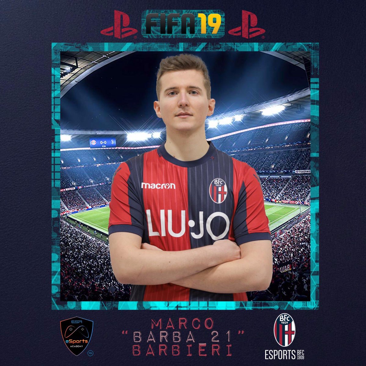 Sono molto felice di annunciare che da oggi rappresenterò il @BfcOfficialPage . Ringrazio il Bologna, @esa_2017 e @Lonewolf92Fifa che hanno reso possibile tutto ciò. Io e @bortowins daremo il massimo già da questa settimana per qualificarci al mondiale per club 💪💪