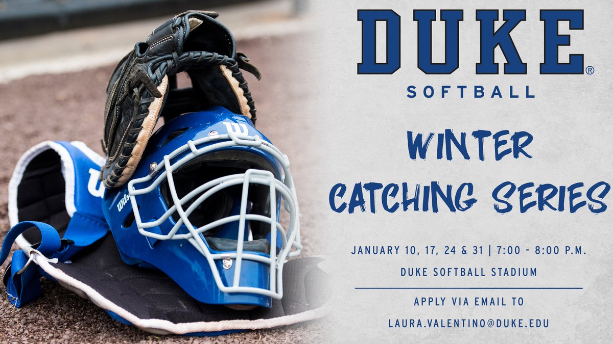 🚨 Calling all catchers! 🚨

Want to take your game behind the plate to the next level? Join 🔵😈🥎 this month for our Winter Catching Series! All the info you need ⤵️

📰 | goduke.us/2LWp8Wa

#GoDuke