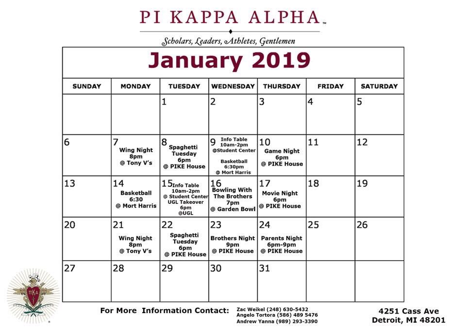 Winter Rush is here! Come out to some of our events and meet the brothers of Pi Kappa Alpha. If you have any questions please contact  @angelo_tortora or Zac Weikel