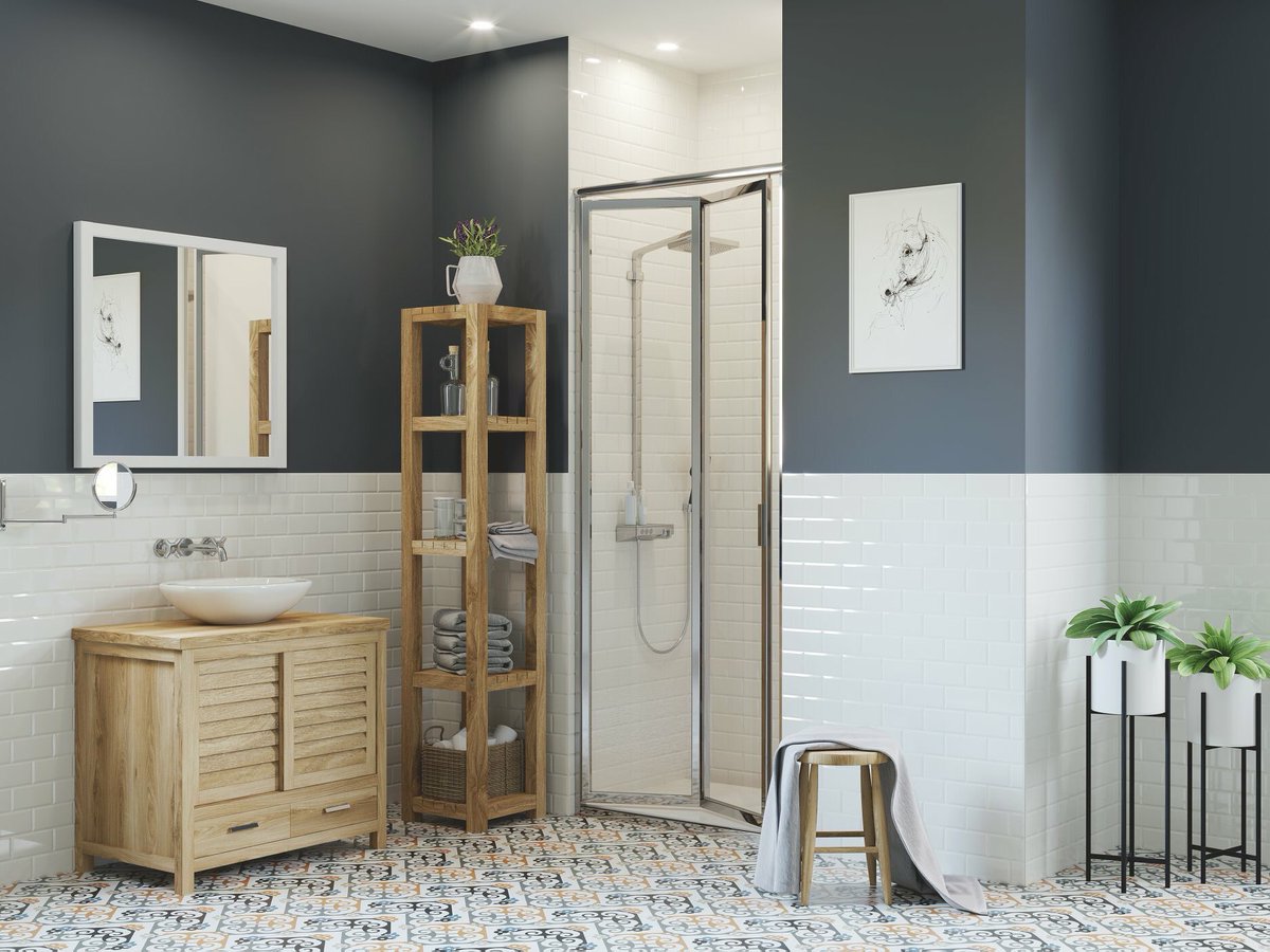 Incorporate the Paragon door's elegant beauty in your bath upgrade to achieve a timeless look.