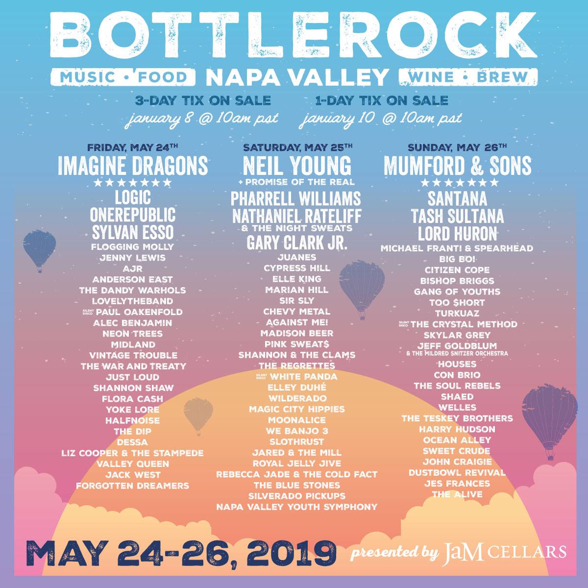 #BottleRock Napa Valley May 25th! 
Tickets; bottlerocknapavalley.com/tickets/