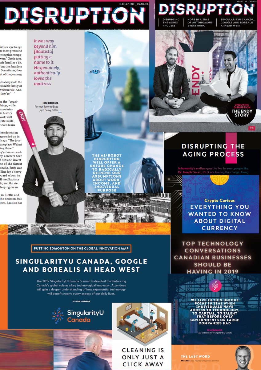 DisruptionMagUS's tweet photo. Disruption Magazine is live today and we want to thank all our contributors: @EndySleep @JoeyBats19 @SingularityUCan @orenberkovich @RyanVestby @CompuVisionBiz @yegcloud @joe_tankersley @taprootyeg @mastermaq @VEGFR #Netramark @angusgastle #CleanNow @CoinSmartCA @JustinHartzman https://t.co/IDTuKlcFWD