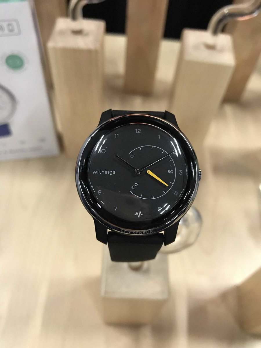 WIRED's tweet photo. The Apple Watch may have made electrocardiograms the hot new smartwatch feature, but the new Withings Move ECG makes it a lot more affordable. Read more: https://t.co/MBQaOJC4BQ #CES2019 https://t.co/8a8OXppRK3