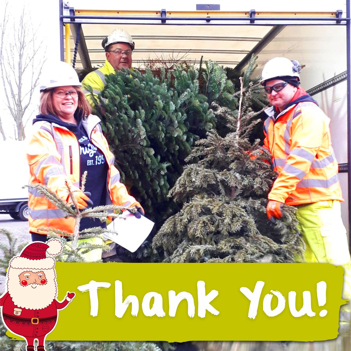FarleighHospice's tweet photo. We'd love to say a huge #ThankYou to everyone who helped us raise over an amazing £26,000 by taking part in this year's #ChristmasTreeRecycling! Our hardworking #volunteers collected a record 2,800 trees this past weekend, and we couldn't have done it without you all! 🎄🌟 https://t.co/5aErZXaPWN