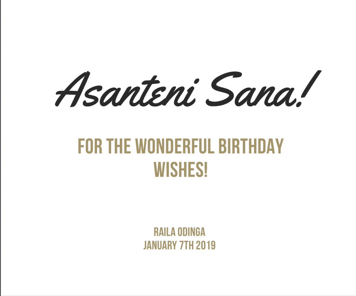 RailaOdinga's tweet photo. Asanteni Sana for the Wonderful Birthday Wishes! https://t.co/lxFZDZ3KNu