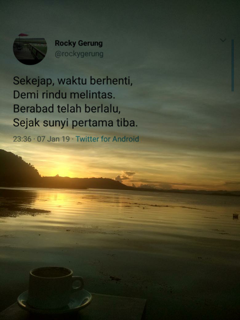 Rocky Gerung On Twitter Sekejap Waktu Berhenti Demi Rindu