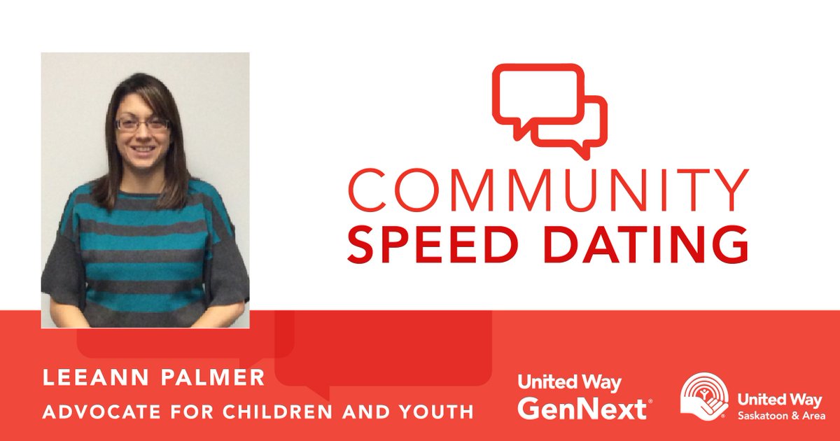 Join us for our Community Speed Dating event and meet with Leeann Palmer. Leeann has been working in the Child Welfare and Youth Justice fields for the last 20 years at @SaskAdvocate.

Find out more about Leeann on our Facebook Event Page: bit.ly/2COsyad
