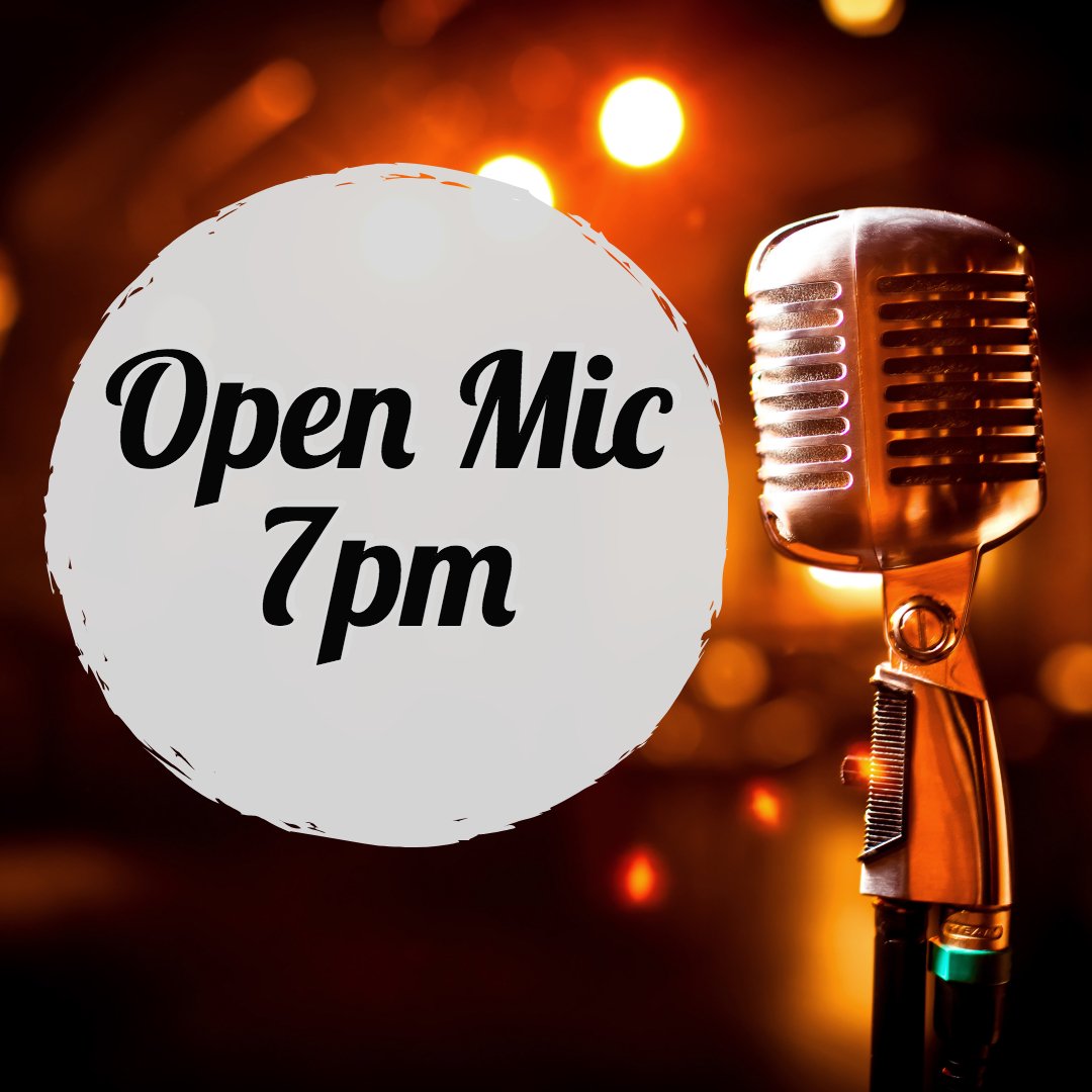 Join us every Tuesday for Open Mic!
It is now at 7pm in our expanded side!
We look forward to seeing you this tuesday!