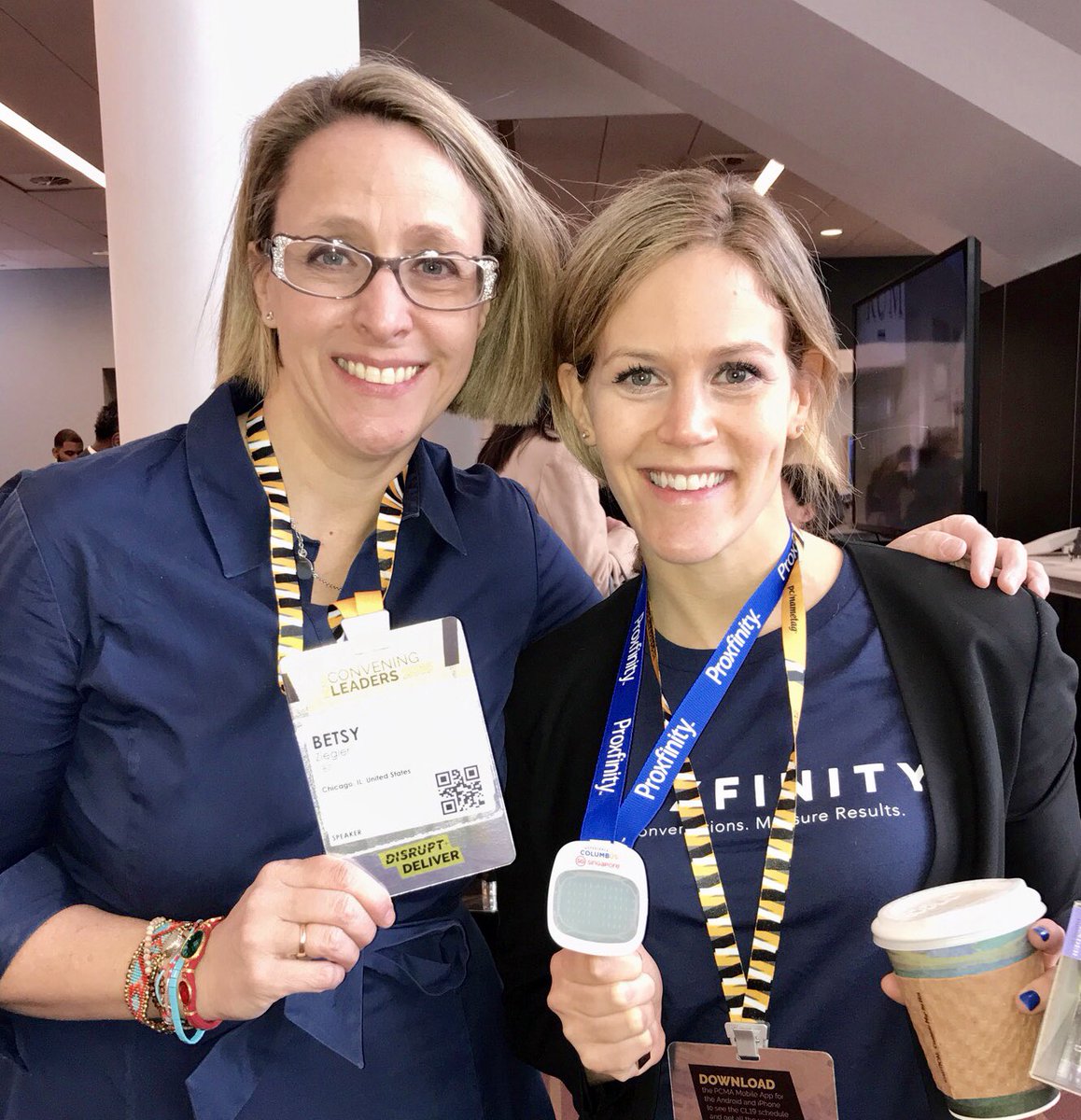 So I’m @pcmahq #pcmacl THE event for event profs thinking that @1871Chicago Member @Proxfinity CEO @LisaCarrel needs to be here and then poof I hear my name being called and she IS here! Her business solving for a key pain point- human connection at events is blowing up!