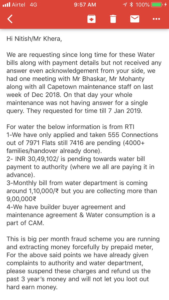 brautela's tweet photo. Extortion of money and big fraud on the name of advance ganga water charges. Already lodged complaint but no action taken , Please help @noida_authority @dmgbnagar @NoidaAuthority @spcitynoida @noidapolice @CMOfficeUP @MOWR_Official @Supertechltd supertech Capetown Sec 74 Noida https://t.co/WCW91OSmm3