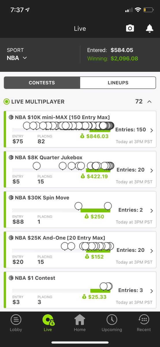 thedailyaverage's tweet image. Congrats to TDA member @kreller_17 for a hugely profitable Sunday playing #NBA , including a 1st place gpp finish in the #DraftKings mini-MAX 🏅🏀  #DFS #DK #BINK buff.ly/2TB0HAe