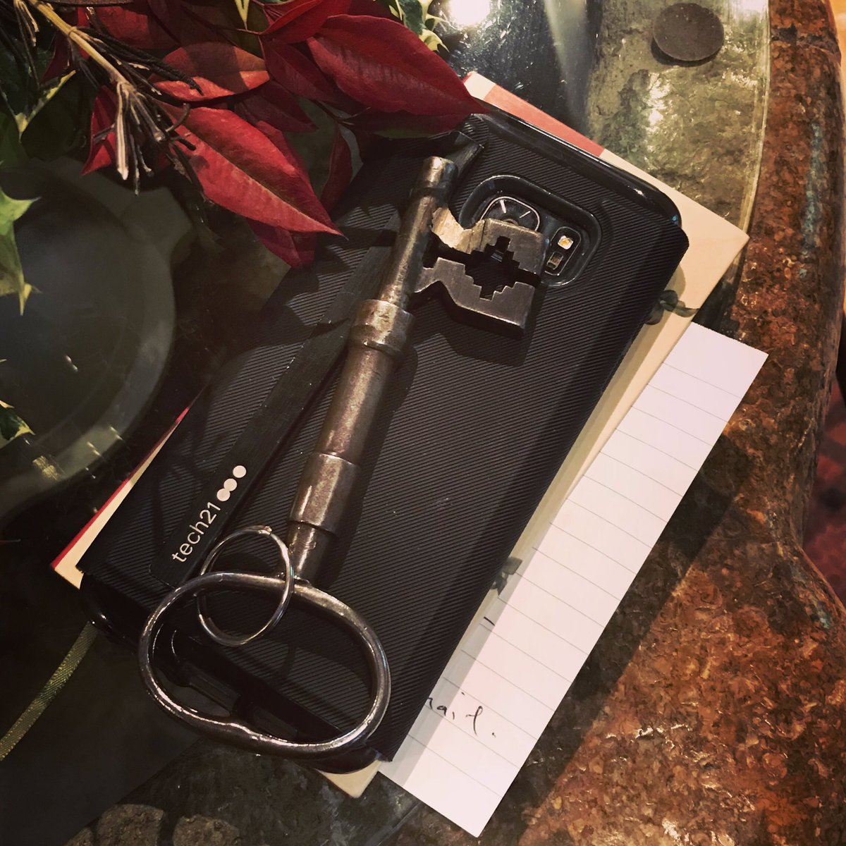 JamesWood1864's tweet photo. The dichotomy between present and past. The key is still the only way into the building. How long will the phone last? https://t.co/onjrYc4M9t