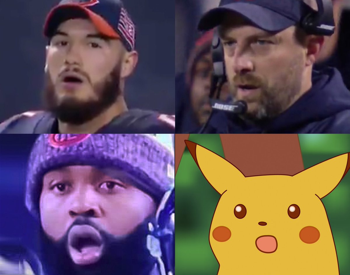 Nfl Memes On Twitter The Bears Went Full Pikachu Meme Face After