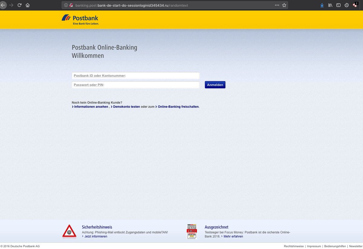 Dave Phishing Targeting Postbank Deutsche Postbank Hxxp Banking Post Bank De Start Do Sessionloginid Ru Randomtext T Co Wnlxd8bejg Same Ip Here Banking Postb Ank De Rai Login Session Anmeldung Customers2366 Ru
