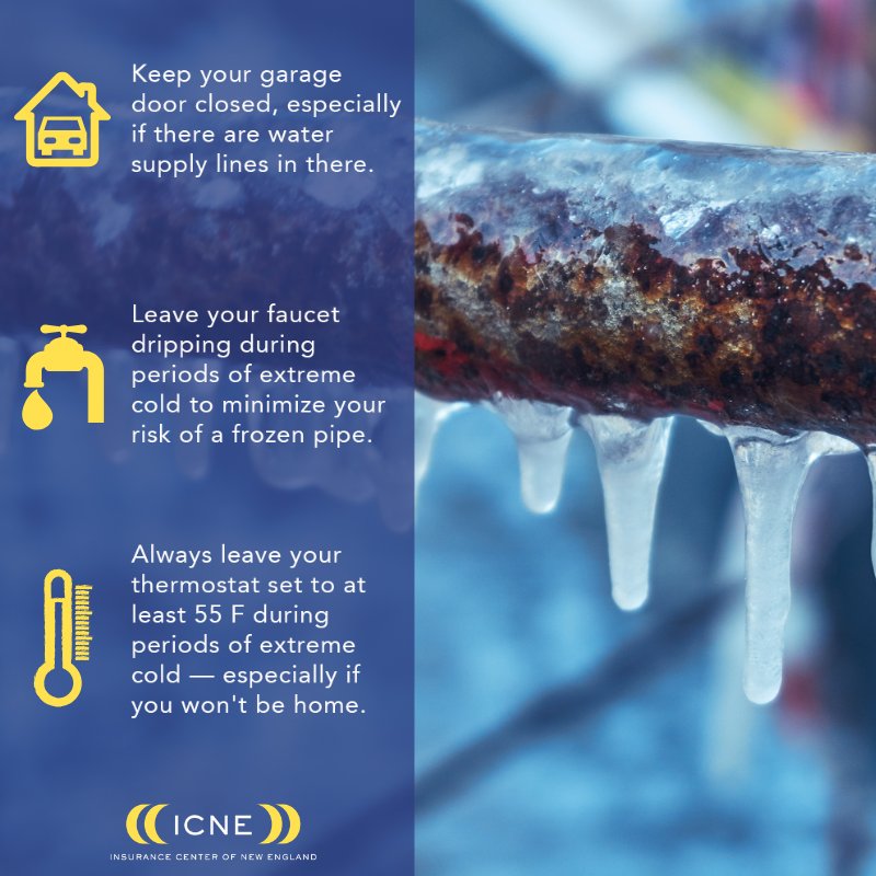 As the temperatures drop this winter, your risk of frozen or burst pipes increases — use these tips to prepare your home now. Have more questions about protecting your home this winter? Visit our website to connect with an ICNE agent today: bit.ly/2OxxZxX