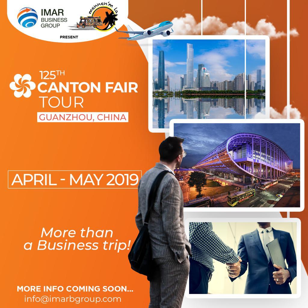 imarbgroup's tweet photo. IMAR Business GROUP et Mennen’m la vous amènent à la Plus grande foire mondiale des affaires! Préparez vous pour le 125ème CANTON FAIR à Guanzhou, en Chine! À bientôt Pour les informations supplémentaires. #BuildlingBridgesForYou #China #OneBeltOneRoad #IMARBusinessGROUP https://t.co/jCXD32TBpC