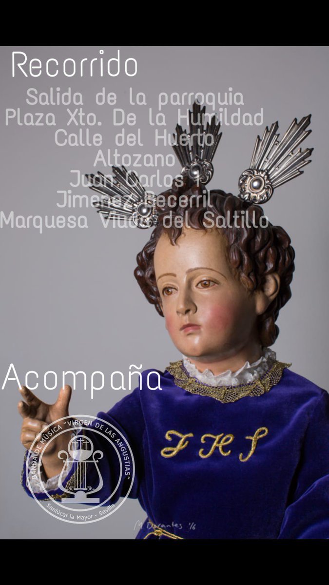 LasAngustias's tweet photo. El domingo 13 después del triduo extraordinario con motivo de la celebración del 450 aniversario de la Hdad. La imagen del Dulce Nombre de Jesús saldrá en traslado hacía la Parroquia y nuestra formación tendrá el honor de poner música a la vuelta @SoledadSanlucar @solucar_radio https://t.co/lwXvCNQ1QV