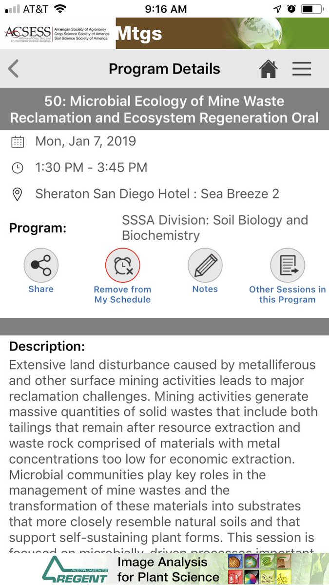 1NativeSoilNerd's tweet photo. If you are at #SSSAMtg, consider attending our session on #miningreclamation ⚒ & #Microbialecology. I will be the last speaker in the session at 3:30. https://t.co/aCaMqBRvj5