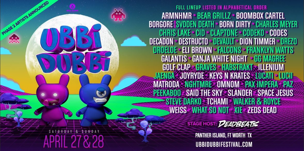 noitschase_'s tweet photo. GIVEAWAY WITH @TexasEDMFamily 

2 tickets to @UbbidubbiFest 
• RT/LIKE
• Follow @TexasEDMFamily and @chaserc_ 
• Tag the friend you'd take

Winner picked 1/21
Also use promo code “TexasEDMFamily” to save $ on all online ticket purchases https://t.co/saASVCJjyk
