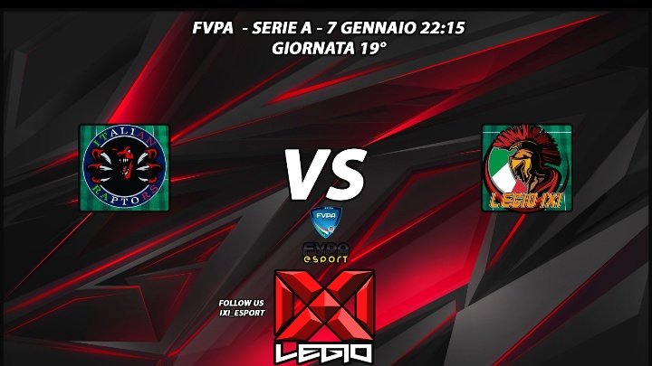 CiccianoeSports's tweet photo. 🎙🎮
FORMAZIONI:

LUNEDI 7/2

@FVPA_net
SERIE A
#Italianraptors vs @IXI_eSport

@VPG_Italy
SERIE B
#Italianraptors vs #LEGIOIXI  🎮🎙

#WEARETHELEGION https://t.co/R99zxINyFi