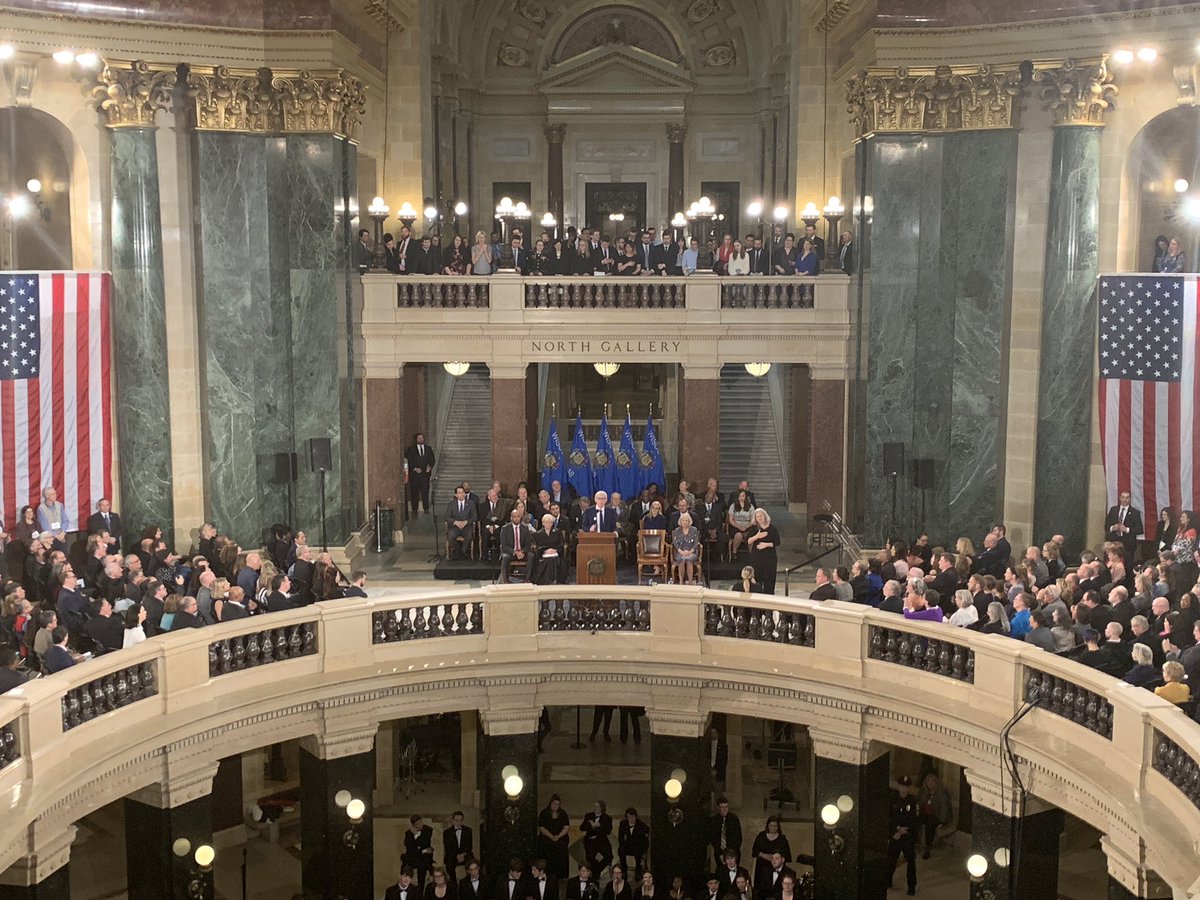 EversInaugural's tweet photo. “We must dare greatly to go forward in the face of adversity and uncertainty. We must dare to make space for hope here once again. And today, we turn toward the future and we move forward, together.” #OurWIOurValues https://t.co/WqeIabn6px