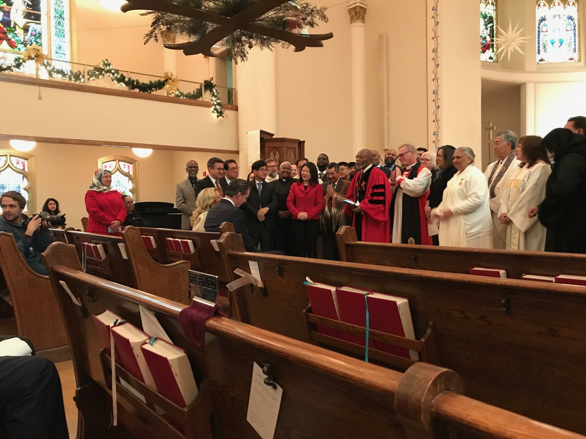 SheilaAndrus's tweet photo. End of interfaith service before Governor Newsom’s inauguration; Bp Marc gives invocation ⁦@DioCal⁩ https://t.co/jDxGuQFc7e