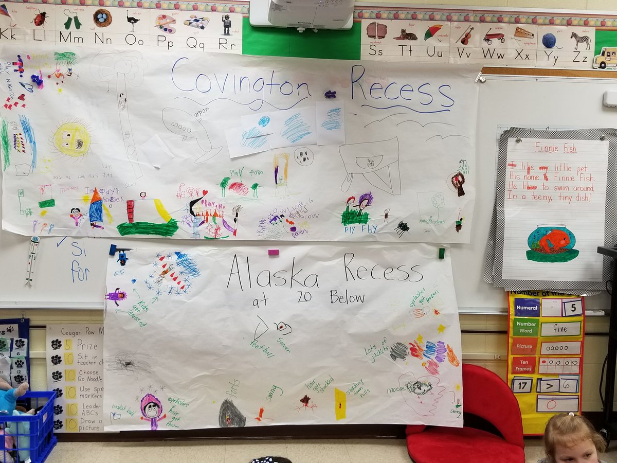 NedaIssa1's tweet photo. Comparing our recess with kids in Alaska and giving visuals to compare. #kindergarten @strphanieharvey #d123cov #d123 #scsiop https://t.co/WicfvkncA5